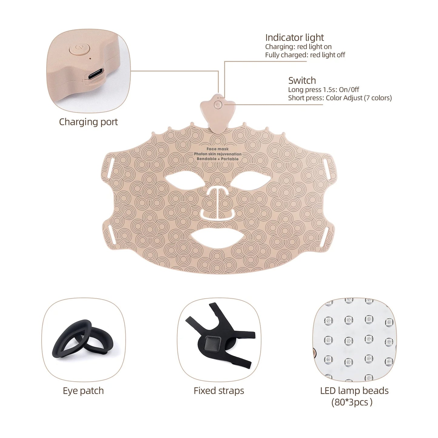 7-in-1 Silicone LED Face Mask